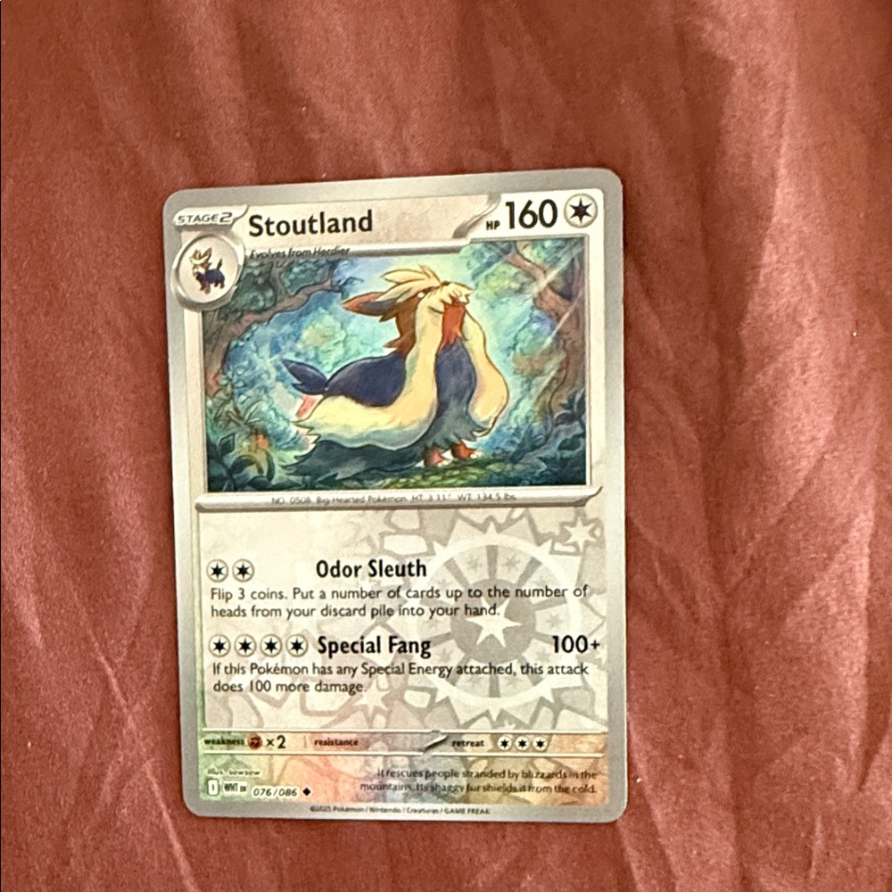 Stoutland Pokémon Card with Abilities